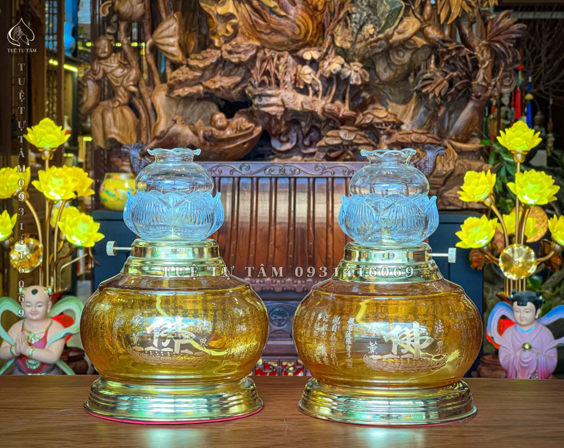 Kích thước đèn và cách sử dụng cặp đèn dầu lưu ly Bát Nhã Tâm Kinh.png